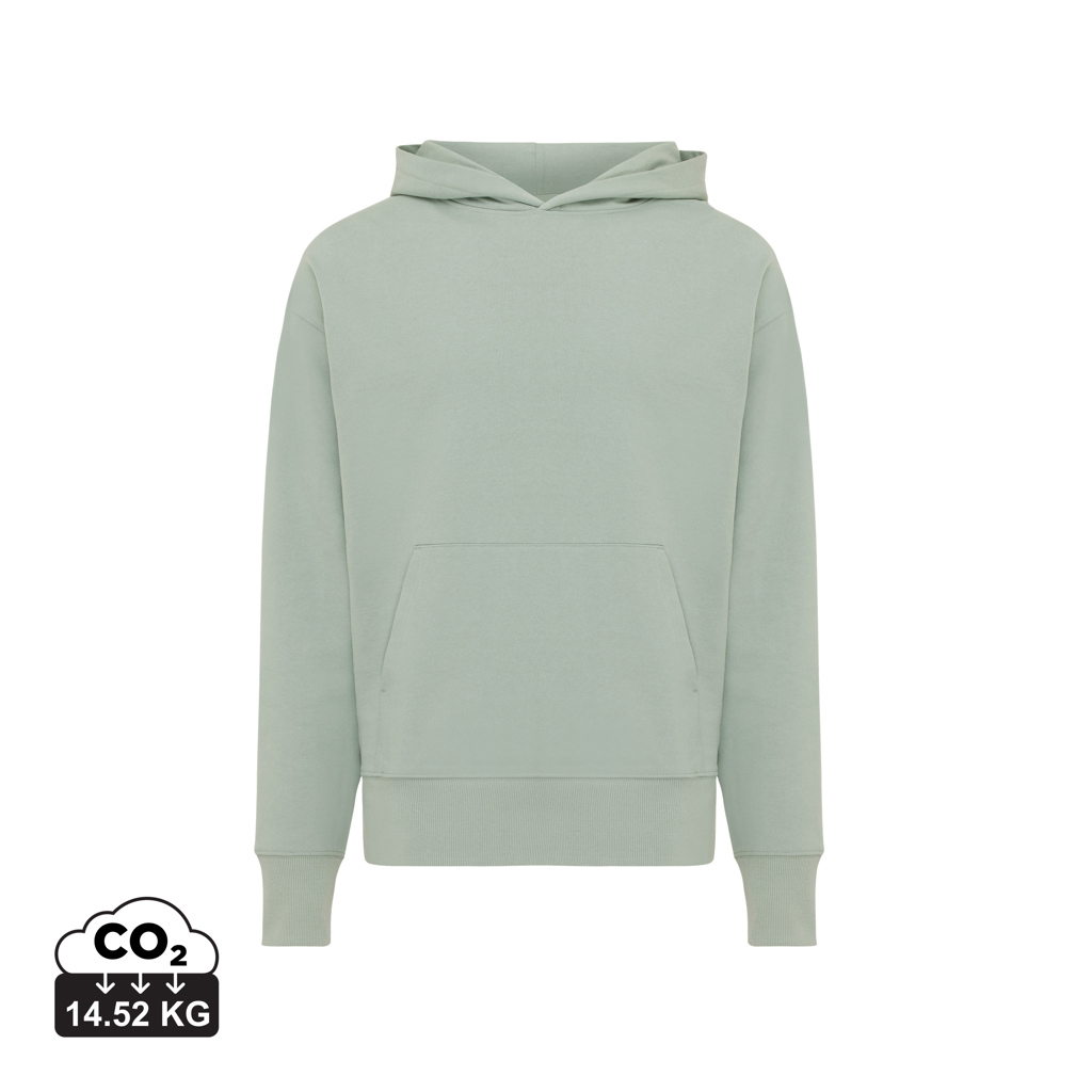 Sweat capuche personnalisable coton recyclé 340g unisexe Iqoniq Yoho Iceberg green